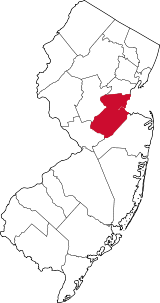 State of New Jersey with highlighted Middlesex County