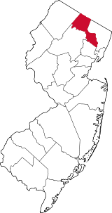 State of New Jersey with highlighted Passaic County