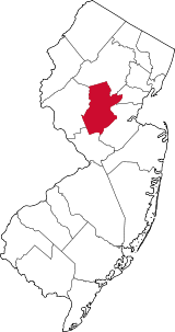 State of New Jersey with highlighted Somerset County