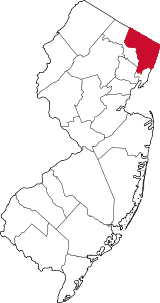 State of New Jersey with highlighted Bergen County