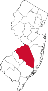 State of New Jersey with highlighted Bergen County