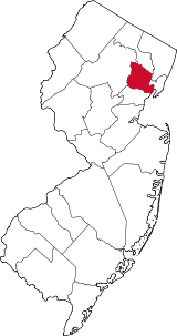 State of New Jersey with highlighted Essex County