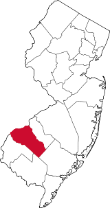 State of New Jersey with highlighted Gloucester County
